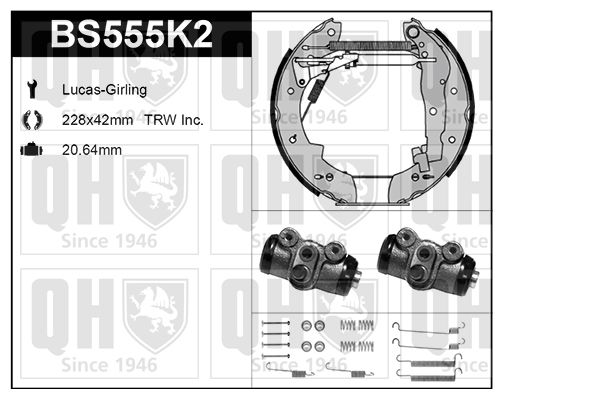 QUINTON HAZELL Комплект тормозных колодок BS555K2